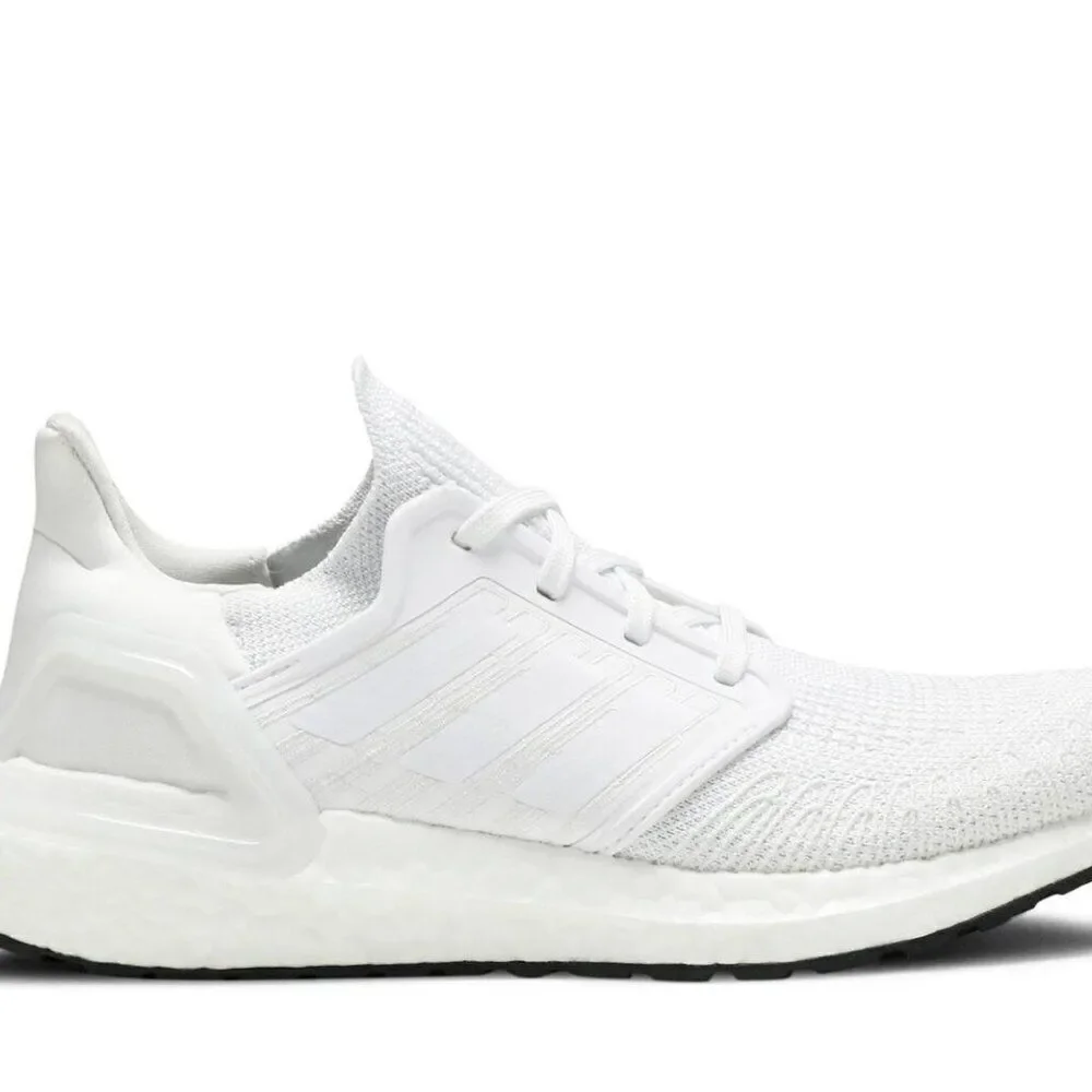 Adidas UltraBoost 20 Cloud White EG0713 Parley Prime Blue womens 11, mens 10